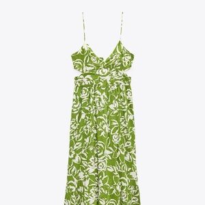 Zara Floral Cut Out Dress | S 💚